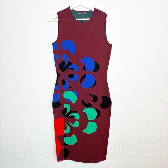 Alexander McQueen Broken Flower Jacquard Knit Dress L NWT - Picture 1 of 11